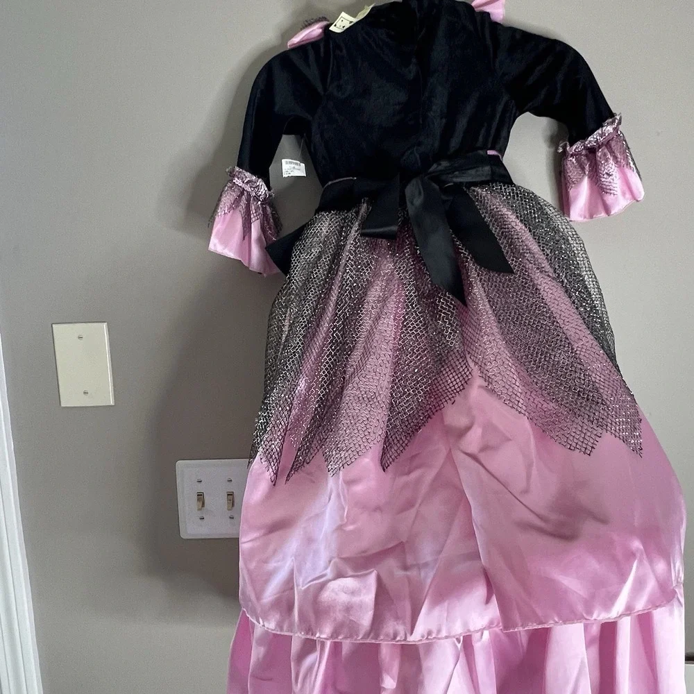 Vintage Rubies Girls Pink Black Princess Witch Costume Dress Up Cloths Hoop - Picture 9 of 13